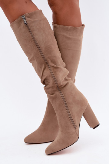 sich Zuarm laufen Stiefel mit Absätzen Mit Rüschen Beige Imelia 2