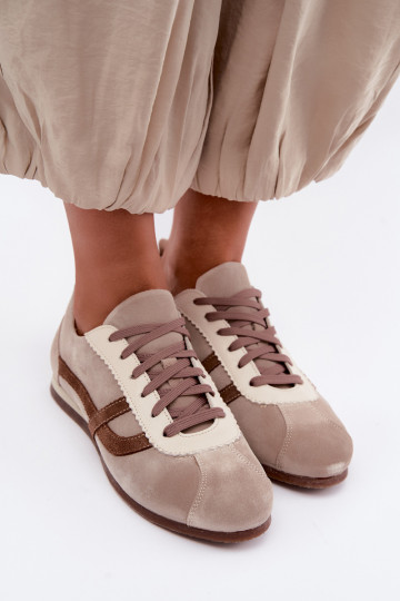 Kunstveloursleder Sneakers Zazoo N1402S2, sandfarben