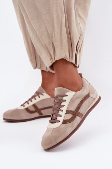 Kunstveloursleder Sneakers Zazoo N1402S2, sandfarben 2