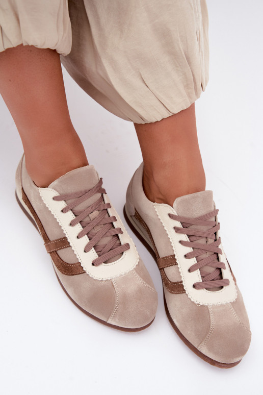 Kunstveloursleder Sneakers Zazoo N1402S2, sandfarben