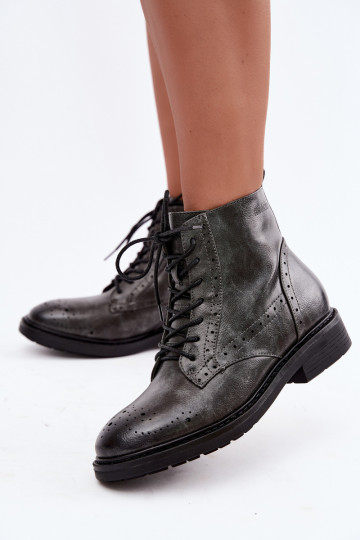 Damenstiefel mit breiten Absätzen sich Zuarm laufen Medicine RIN16-OBD426-90X graue Farbe 2