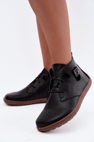 Leder Damen Schuhe Barefoot, schwarz Sireya 2