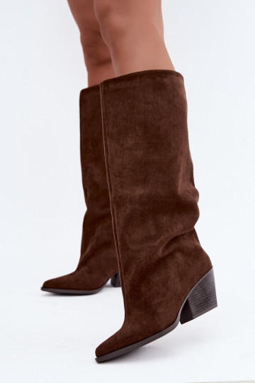Ein überzeugendes Stilvollll Stiefel mit Absätzen Ze Szpiczastym Noskiem braune Farbe Blenia 2