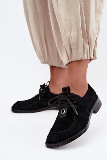 Barfuß-Damenschuhe aus Kunstveloursleder D&A CR62-3460 in schwarzer Farbe 2
