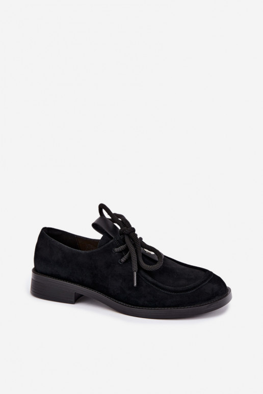 Barfuß-Damenschuhe aus Kunstveloursleder D&A CR62-3460 in schwarzer Farbe