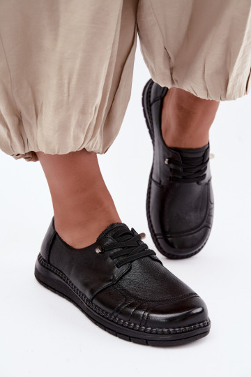 Damen Schuhe aus Naturleder Vinceza 107240 in schwarzer Farbe