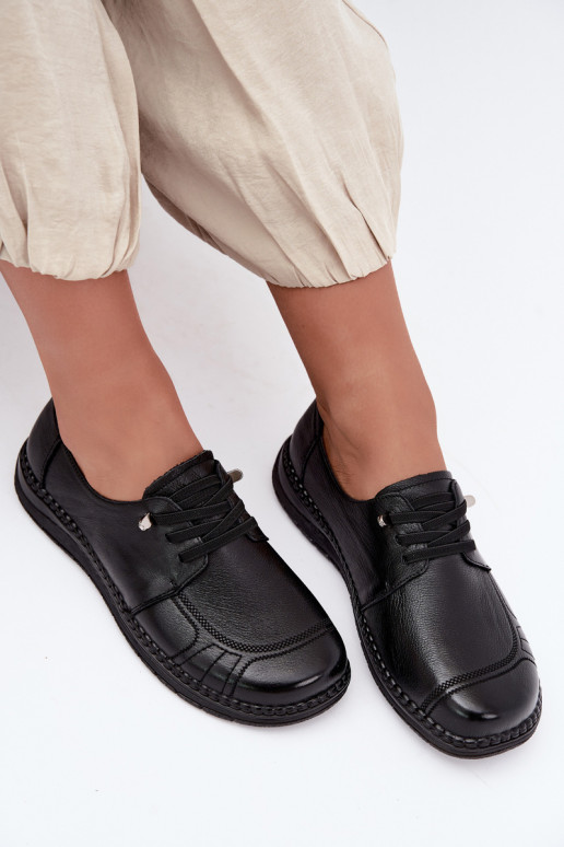 Damen Schuhe aus Naturleder Vinceza 107240 in schwarzer Farbe