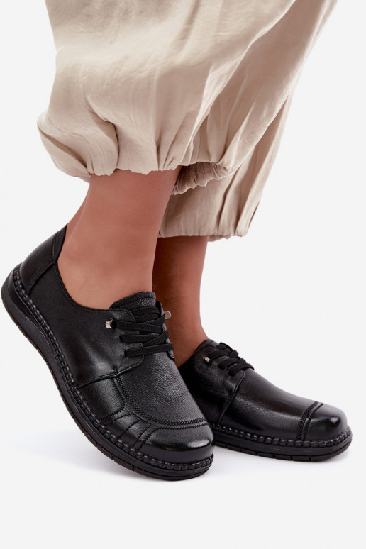 Damen Schuhe aus Naturleder Vinceza 107240 in schwarzer Farbe
