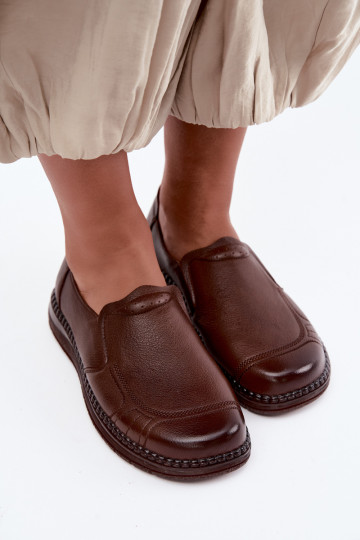 Damen Leder Slipper Vinceza 107241 in brauner Farbe