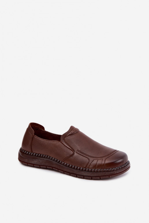 Damen Leder Slipper Vinceza 107241 in brauner Farbe
