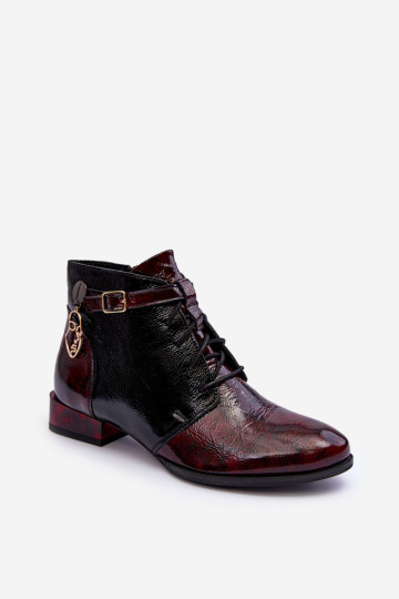 Bordeauxfarbene Damen-Stiefeletten Avalynė Tai turiciejka 5743A-23 2