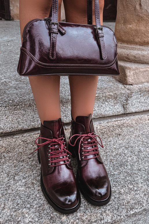 Wärmende Stiefeletten, burgunder