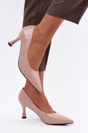 Schuhe Ermöglicht Smukłym Obcasie Vinceza 62323 Beige