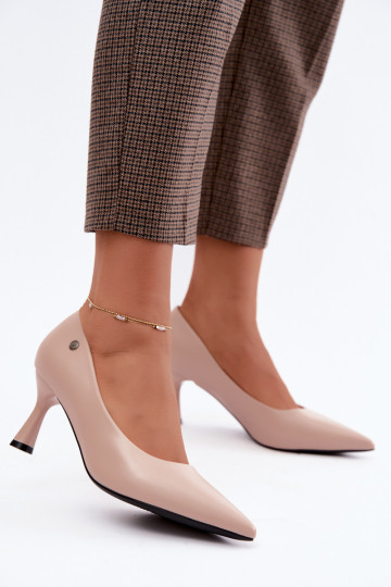 Schuhe Ermöglicht Smukłym Obcasie Vinceza 62323 Beige 2