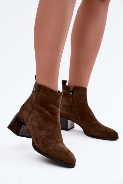 Lurelia braune Kunstveloursleder Stiefeletten