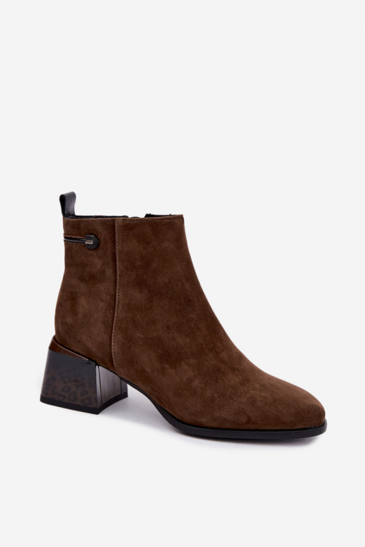 Lurelia braune Kunstveloursleder Stiefeletten
