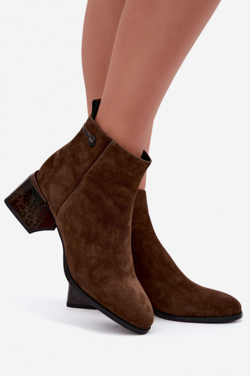Lurelia braune Kunstveloursleder Stiefeletten