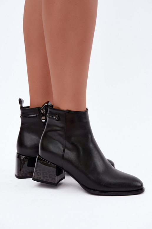 Lurelia schwarze Lederstiefeletten