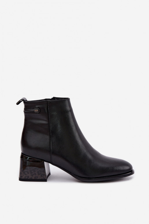 Lurelia schwarze Lederstiefeletten