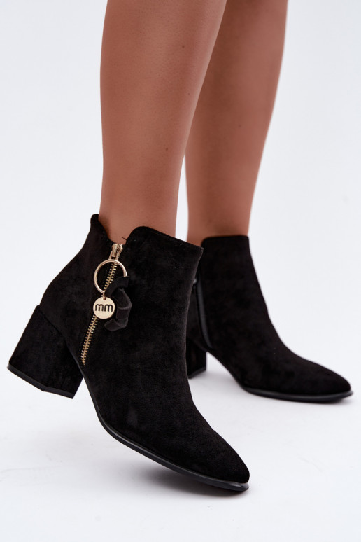 Imara schwarze Stiefeletten mit Absatz