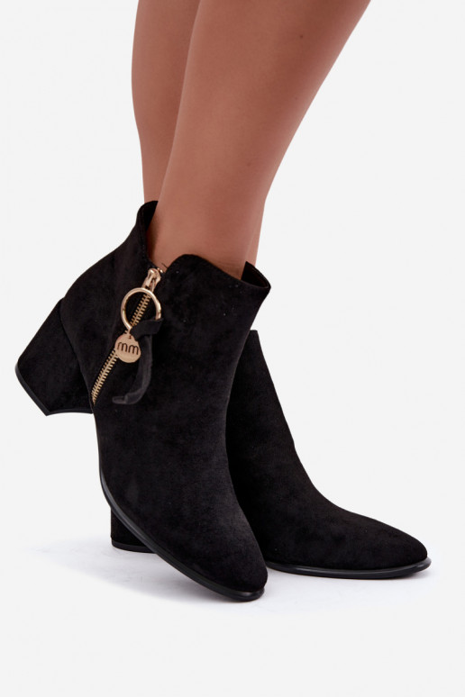 Imara schwarze Stiefeletten mit Absatz