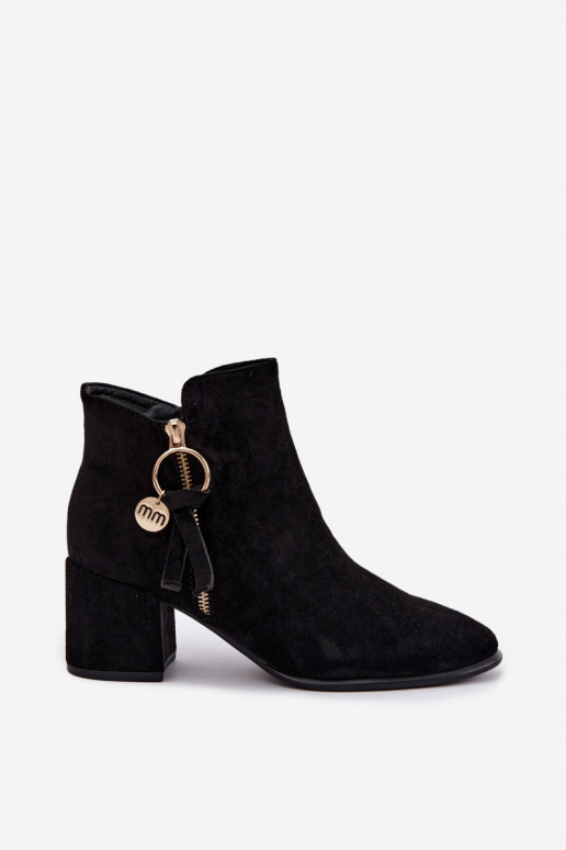 Imara schwarze Stiefeletten mit Absatz