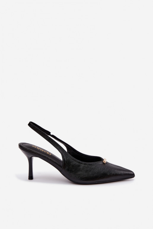 Inessae schwarze High Heels mit dekorativen Details