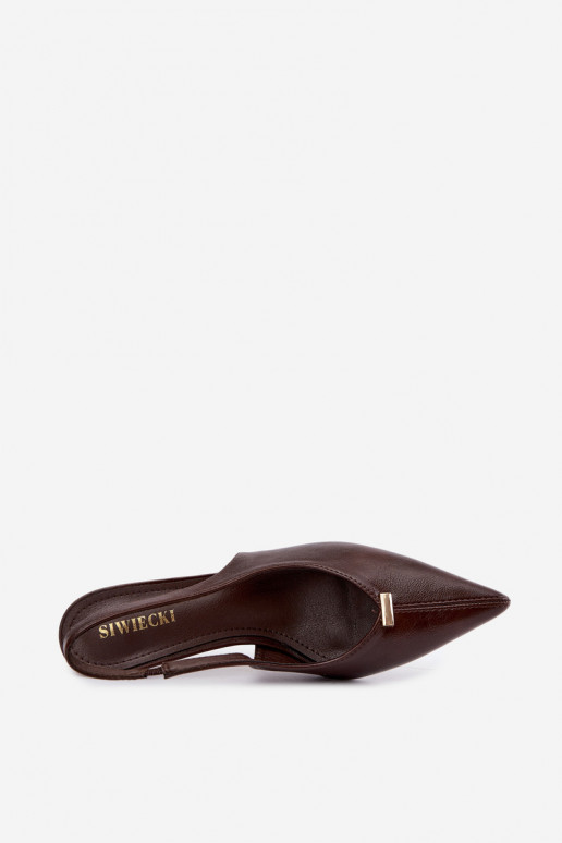 Inessae schokoladenfarbene High Heels mit dekorativen Details
