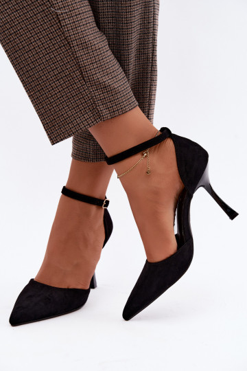 INildlederschuhe mit Riemen schZuarze Farbe Ladessa 2