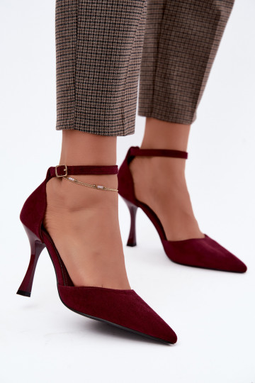 INildlederschuhe mit Riemen Burgund Ladessa 2