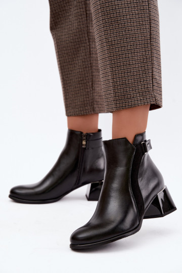 Haut Damenstiefel mit Absätzen sich Zuarm laufen Zazoo 60563 schZuarze Farbe