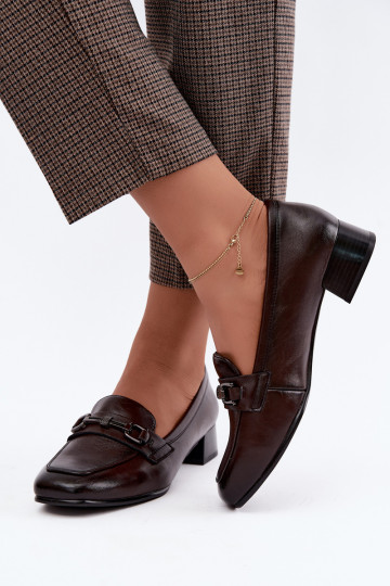 Haut Schuhe Feminin Klocke mit Ornamenten Vinceza 39978 CzekoladoZue 2