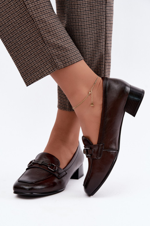 Faux-Leder-Schuhe mit Ornamenten Vinceza 39978 in Schokoladenfarbe