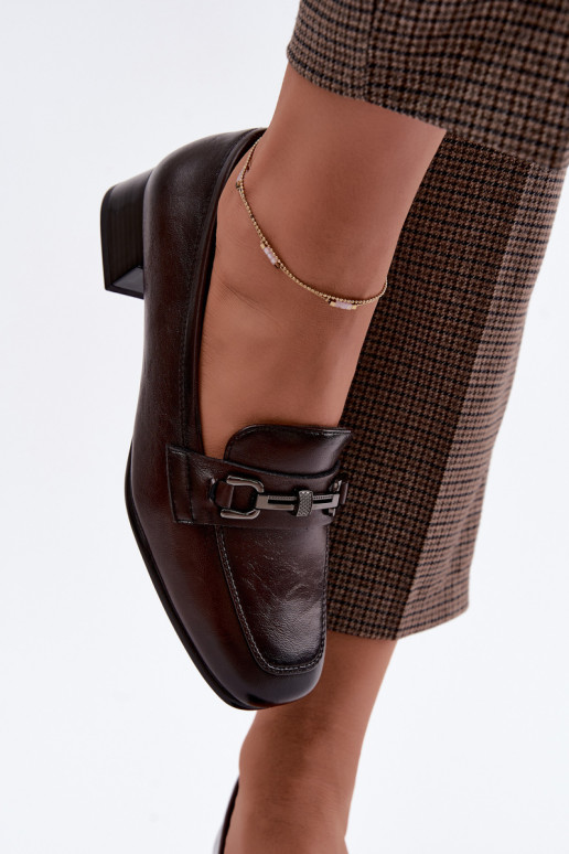 Faux-Leder-Schuhe mit Ornamenten Vinceza 39978 in Schokoladenfarbe