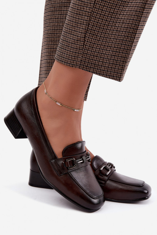 Faux-Leder-Schuhe mit Ornamenten Vinceza 39978 in Schokoladenfarbe