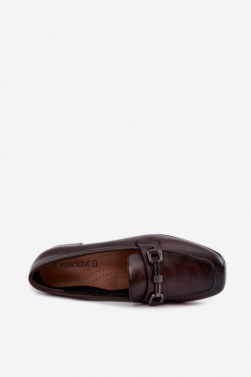Faux-Leder-Schuhe mit Ornamenten Vinceza 39978 in Schokoladenfarbe