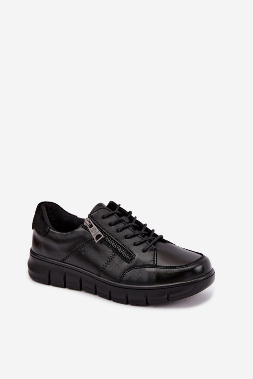 Faux-Leder-Schuhe Vinceza 13130 in schwarzer Farbe