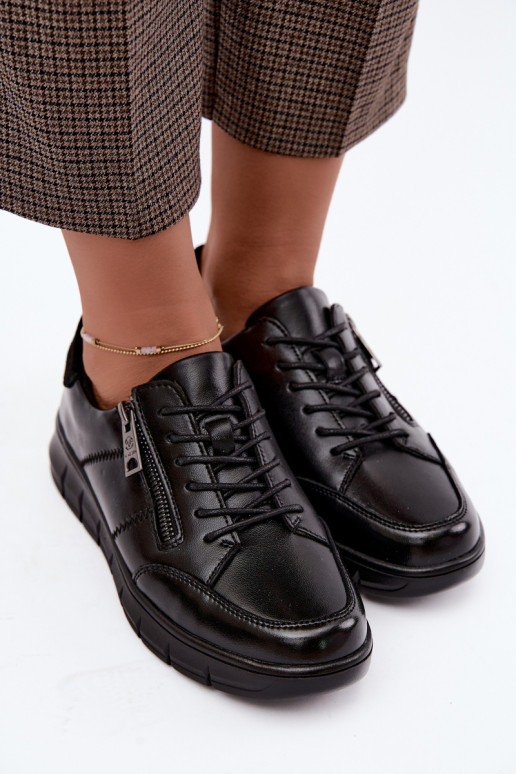 Faux-Leder-Schuhe Vinceza 13130 in schwarzer Farbe