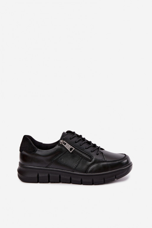 Faux-Leder-Schuhe Vinceza 13130 in schwarzer Farbe