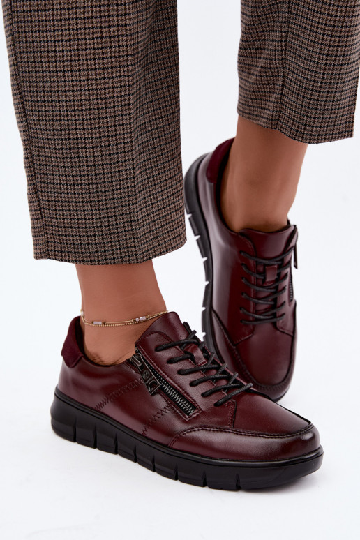 Faux-Leder-Schuhe Vinceza 13130 in Bordeauxfarbe