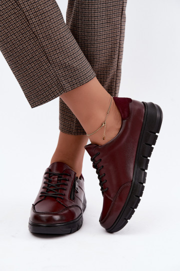 Faux-Leder-Schuhe Vinceza 13130 in Bordeauxfarbe 2