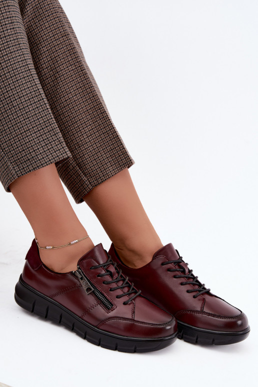 Faux-Leder-Schuhe Vinceza 13130 in Bordeauxfarbe