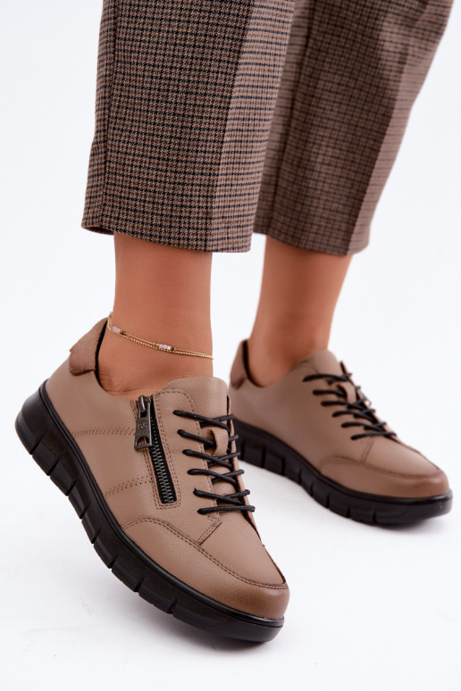 Faux-Leder-Schuhe Vinceza 13130 in Sandfarbe
