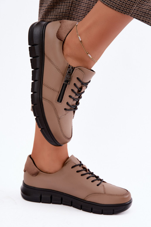 Faux-Leder-Schuhe Vinceza 13130 in Sandfarbe