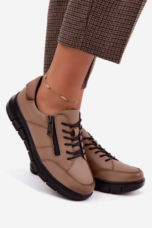 Faux-Leder-Schuhe Vinceza 13130 in Sandfarbe