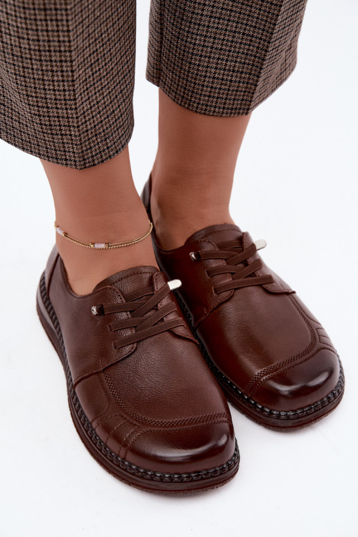 Faux-Leder-Schuhe Vinceza 107240 in brauner Farbe