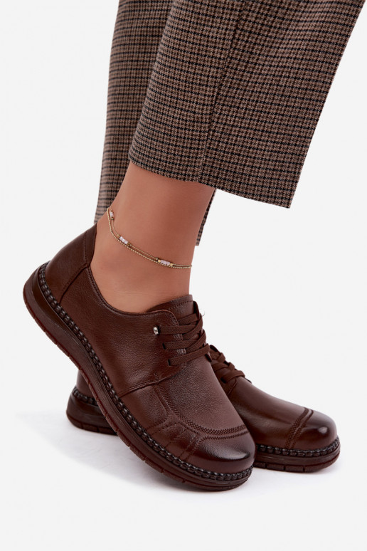 Faux-Leder-Schuhe Vinceza 107240 in brauner Farbe