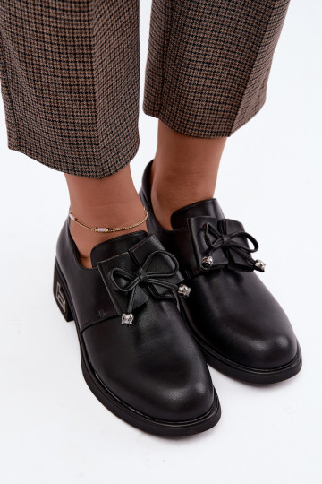 Haut Schuhe Feminin mit Bändern T.Sokolski AN J26-190 schZuarze Farbe