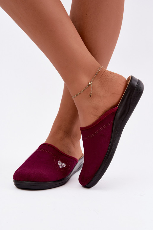 Pantoletten in Bordeauxfarbe Inblu CF000052