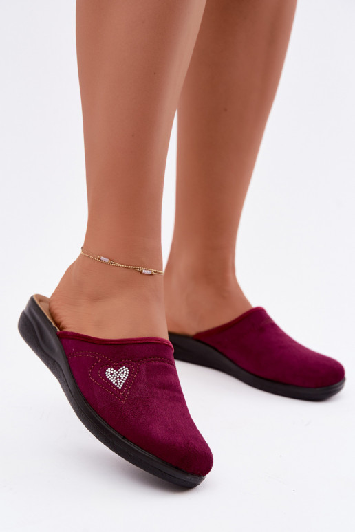Pantoletten in Bordeauxfarbe Inblu CF000052
